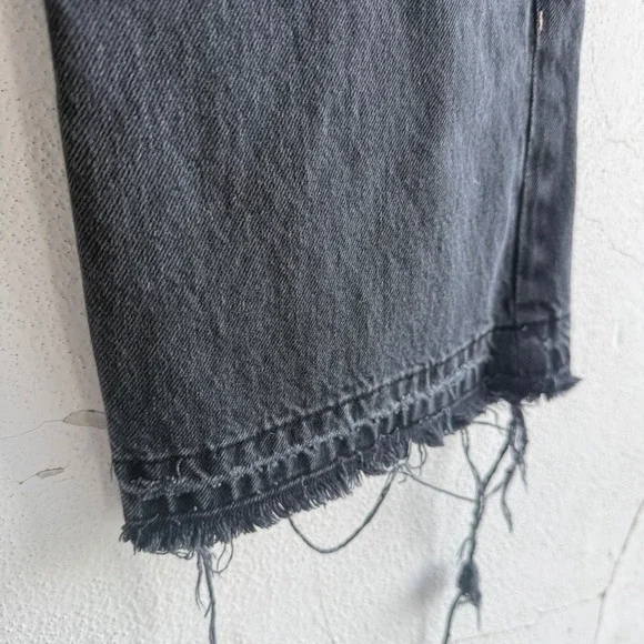 Free People Carpenter Jeans Wide Leg Cropped Utility Faded Black Women 27 Grunge - Picture 8 of 16